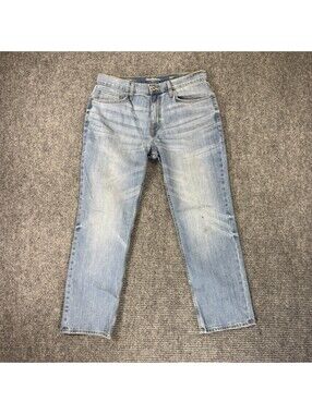 Goodfellow Total Flex Straight Jeans Mens 34x30 Light Blue Cotton Denim Workwear